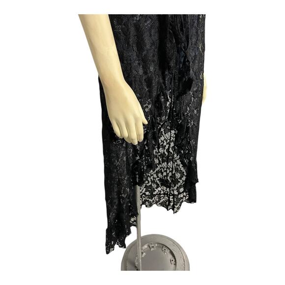 Black Whimsygoth Duster Kimono Lace Vamp Vampire Goth Romantic Tragic - Picture 3 of 7